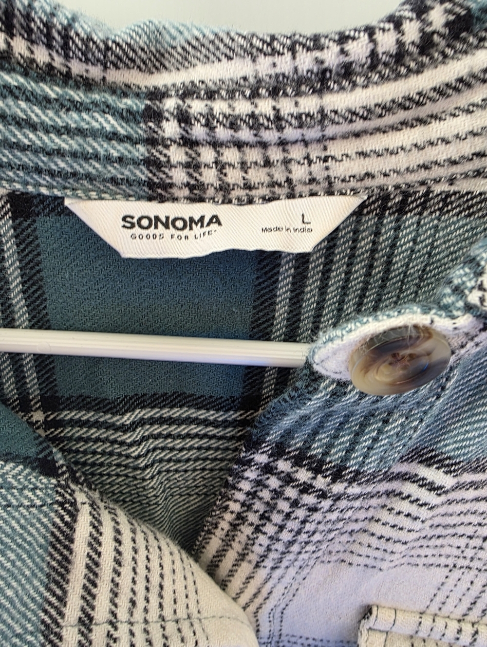 Sonoma Plaid Flannel Shirt Size Large - Picture 4 of 4